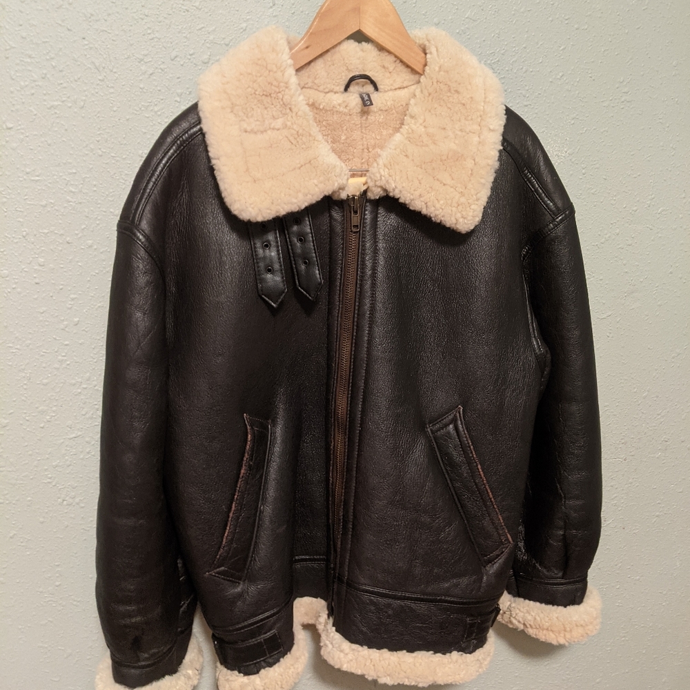 Genuine Sheep Shearling Bomber Flight Jacket
